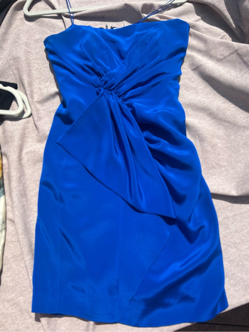 Nicole Miller Colbalt Blue Silk Cocktail Dress